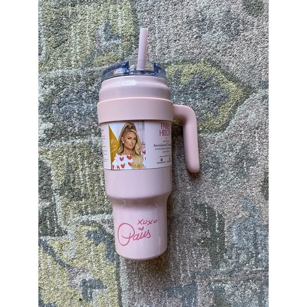 Paris Hilton Pink Iridescent Stainless Steel Tumbler